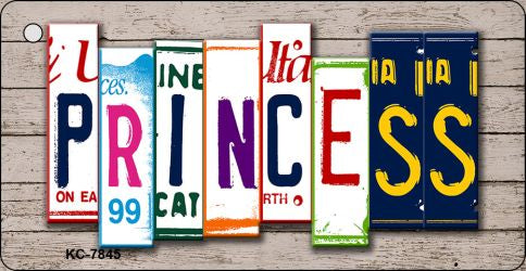 Princess License Plate Tag Art Metal Novelty Aluminum Key Chain KC-7845