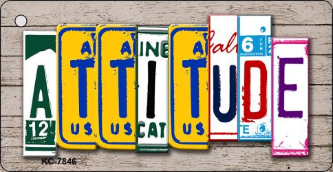 Attitude License Plate Tag Art Metal Novelty Aluminum Key Chain KC-7846