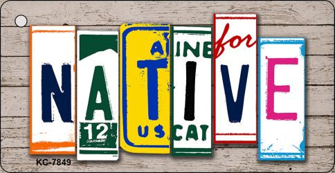Native License Plate Tag Art Metal Novelty Aluminum Key Chain KC-7849