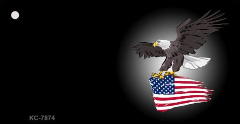 Eagle Flag Offset Novelty Aluminum Key Chain KC-7874