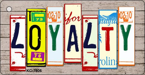 Loyalty Wood Cut Letter Novelty Aluminum Key Chain KC-7906