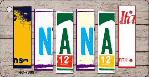 Nana Wood Cut Letter Novelty Aluminum Key Chain KC-7909