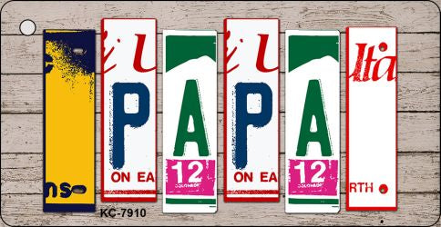 Papa Wood Cut Letter Novelty Aluminum Key Chain KC-7910