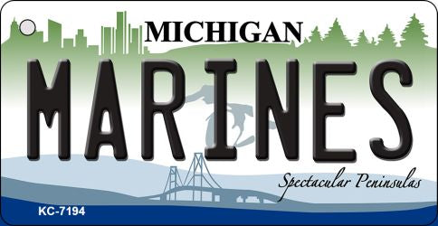 Marines Michigan State License Plate Tag Novelty Key Chain KC-7914