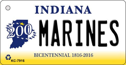 Marines Indiana State License Plate Tag Novelty Key Chain KC-7916