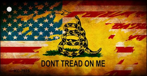 Do Not Tread On Me US Flag Novelty Aluminum Key Chain KC-7925