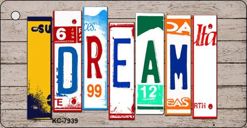 Dream Wood Cut Letter Novelty Aluminum Key Chain KC-7939