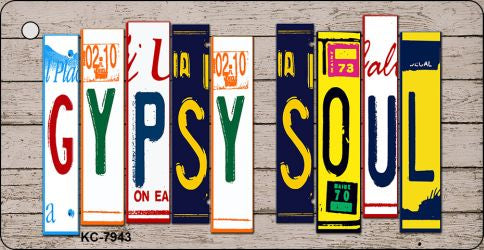 Gypsy Soul Wood Cut Letter Novelty Aluminum Key Chain KC-7943