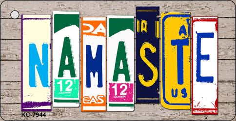 Namaste Wood Cut Letter Novelty Aluminum Key Chain KC-7944