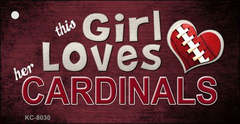 This Girl Loves Her Cardinals Novelty Metal Key Chain KC-8030