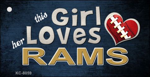 This Girl Loves Her Rams Novelty Metal Key Chain KC-8059