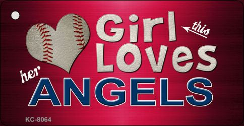 This Girl Loves Her Angels Novelty Metal Key Chain KC-8064