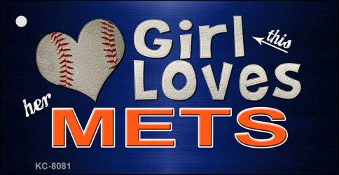 This Girl Loves Her Mets Novelty Metal Key Chain KC-8081