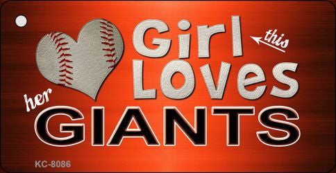 This Girl Loves Her Giants Novelty Metal Key Chain KC-8086