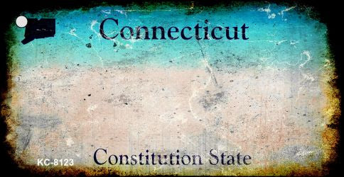 Connecticut Rusty Blank Key Chain KC-8123