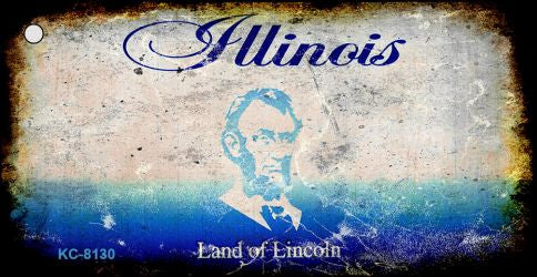 Illinois Rusty Blank Key Chain KC-8130