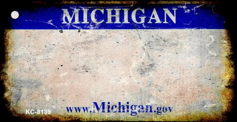 Michigan Rusty Blank Key Chain KC-8139