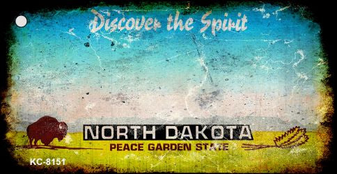 North Dakota Rusty Blank Key Chain KC-8151
