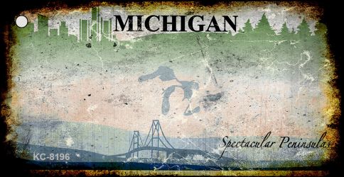 Michigan Rusty Blank Key Chain KC-8196
