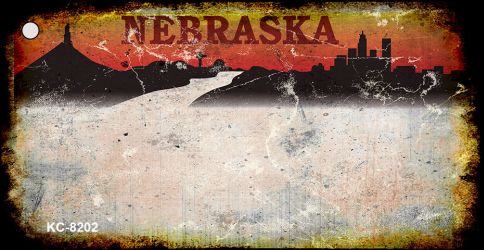 Nebraska Rusty Blank Key Chain KC-8202