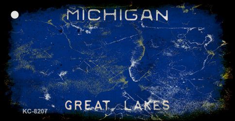 Michigan Rusty Blank Key Chain KC-8207