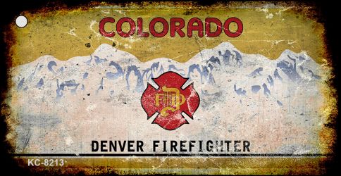 Colorado Denver Firefighter Rusty Blank Key Chain KC-8213