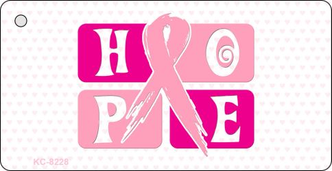 Hope Breast Cancer Ribbon Novelty Aluminum Key Chain KC-8228