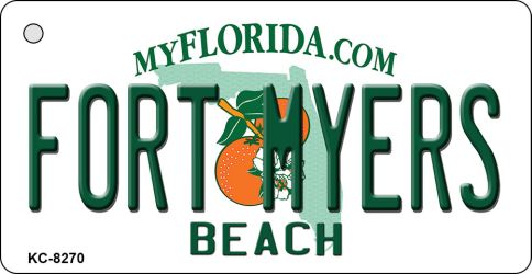 Fort Myers Beach Florida State License Plate Tag Key Chain KC-8270