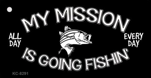 Mission Is Fishin Novelty Aluminum Key Chain KC-8291
