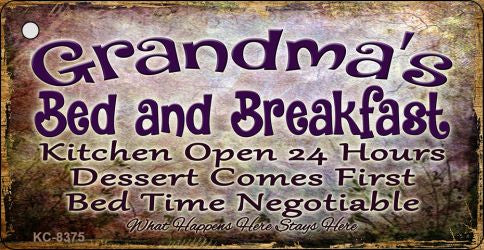Grandmas Bed & Breakfast Novelty Metal Key Chain KC-8375