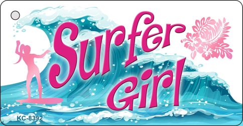 Surfer Girl Novelty Metal Key Chain KC-8392