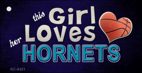 This Girl Loves Her Hornets Novelty Metal Key Chain KC-8421