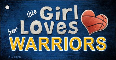 This Girl Loves Her Warriors Novelty Metal Key Chain KC-8425