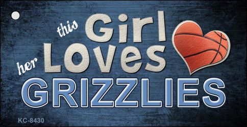 This Girl Loves Her Grizzlies Novelty Metal Key Chain KC-8430