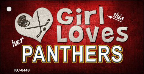 This Girl Loves Her Panthers Novelty Metal Key Chain KC-8449