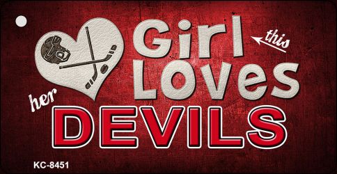 This Girl Loves Her Devils Novelty Metal Key Chain KC-8451