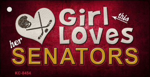 This Girl Loves Her Senators Novelty Metal Key Chain KC-8454