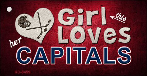 This Girl Loves Her Capitals Novelty Metal Key Chain KC-8459