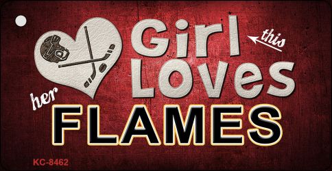 This Girl Loves Her Flames Novelty Metal Key Chain KC-8462