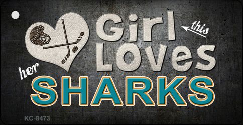 This Girl Loves Her Sharks Novelty Metal Key Chain KC-8473