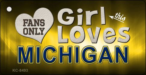 This Girl Loves Michigan Novelty Metal Key Chain KC-8493