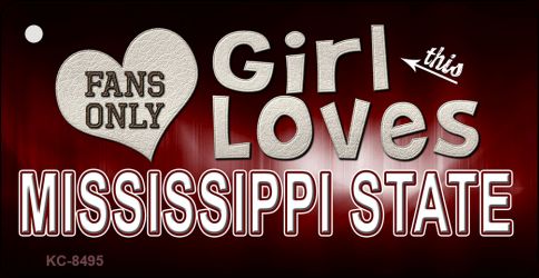 This Girl Loves Mississippi State Novelty Metal Key Chain KC-8495