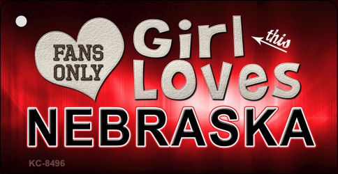 This Girl Loves Nebraska Novelty Metal Key Chain KC-8496