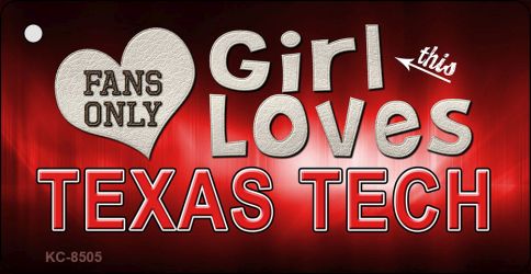 This Girl Loves Texas Tech Novelty Metal Key Chain KC-8505