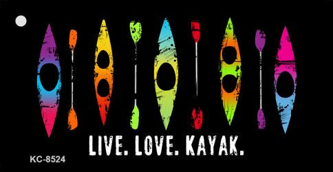 Live Love Kayak Novelty Metal Key Chain KC-8524