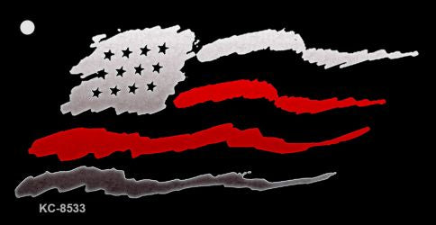 American Flag Thin Red Line Novelty Metal Key Chain KC-8533