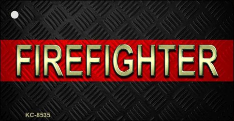 Firefighter Thin Red Line Novelty Metal Key Chain KC-8535