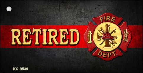 Retired Fire Thin Red Line Novelty Metal Key Chain KC-8539