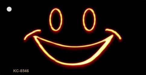 Neon Smiling Face Novelty Metal Key Chain KC-8546