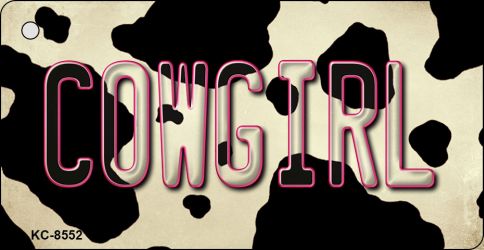 Cowgirl Cow Novelty Metal Key Chain KC-8552